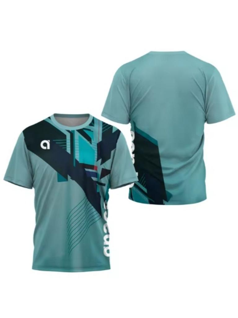 Summer 3D Printed Men's Round Neck Sports T-shirt Badminton Game Quick Drying T-shirt Table Tennis Outdoor Loose Sports Short Sleeve