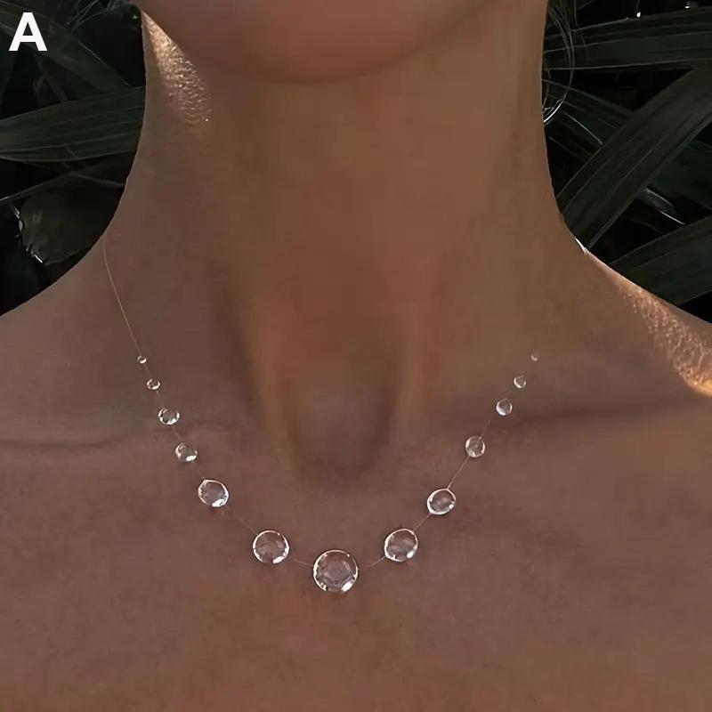 

Hot Sale Ins Simulation Water Drop Clear Dewdrop Series Necklace Handmade Glue Dripped Fashion Jewelry For Women Wearing Gifts