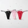 Lingerie Rhinestone Belt Women's Thongs Mesh Hollow Out Lace Thongs Low Waist Underwear T-back Briefs Hot Wife Gift