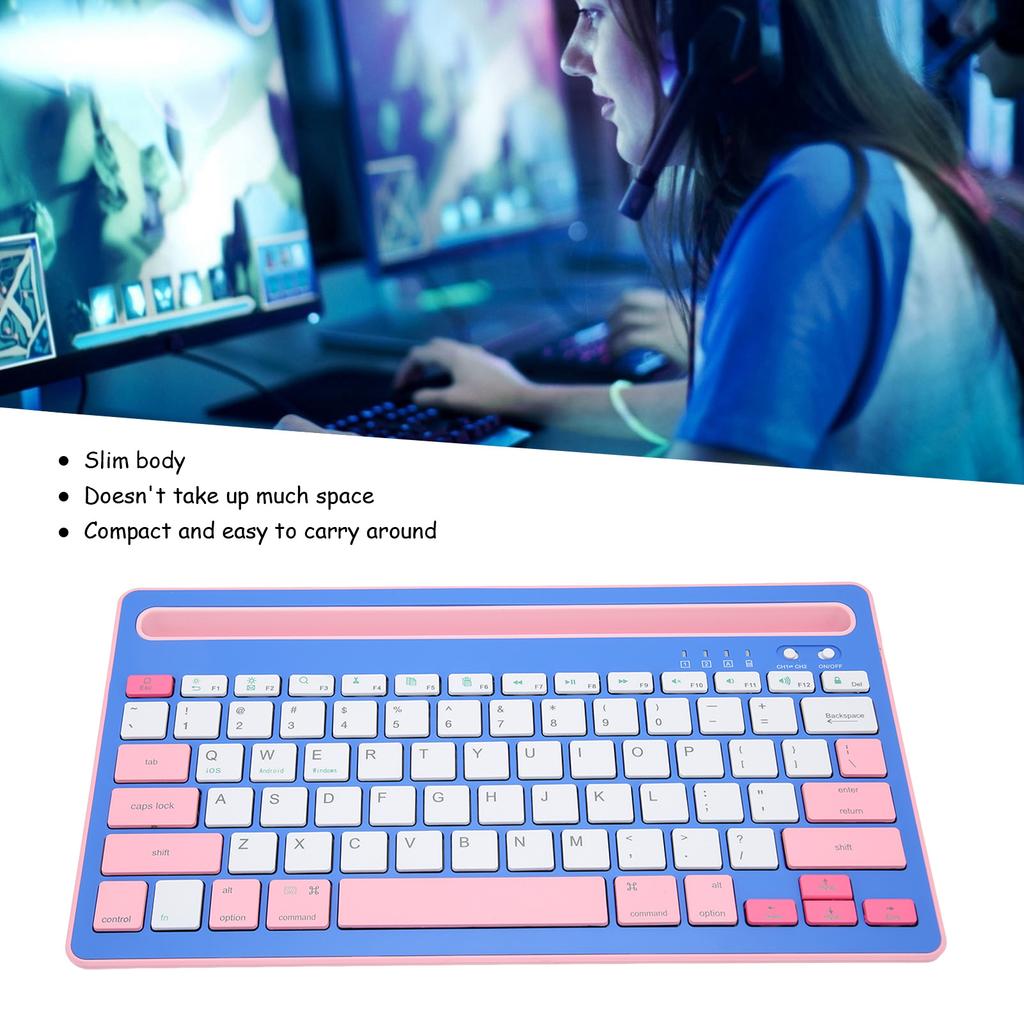 Wireless Keyboard Rechargeable Ergonomics Silent Keys Tablet Keyboard for Phones