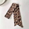 Luxury Leopard Print Tie Painting Silk Scarf Women Long Ribbon Skinny Bag Handle Ribbon Scarves Lady Spring Neckerchief Hairband