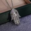 Fatima'S Hand Hiphop Micro-Inlaid Zircon Pendant Necklace Jewelry Sweater Chain