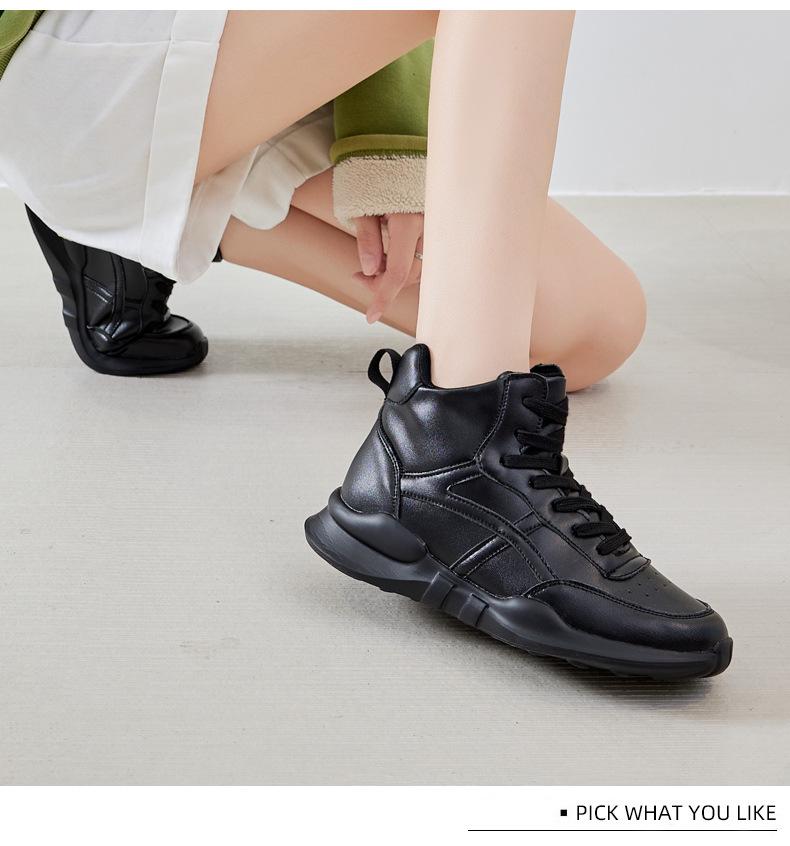 Dámské kožené kotníkové boty s vysokým svrškem, malé a velké velikosti, voděodolné, super lehké, velikosti 31-33 a 41-43