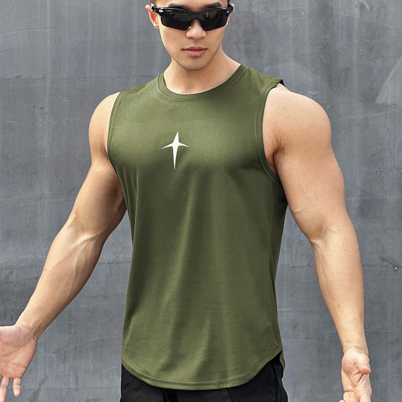 Ärmellose Weste Herren Schnelltrocknend Sportlich Slim Kurzarm T-Shirt Ins Fitness Übergröße Basketball Trainingskleidung