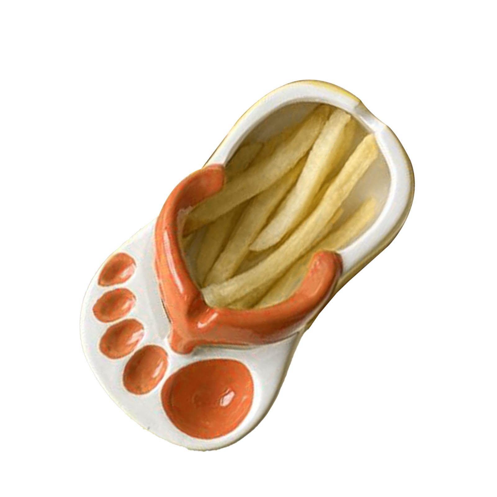 

Ceramic French Fries Dish Cute Flip Flops French Fries Plate Cute Ceramic Bowl Flip Flops Shaped Snack Chip Soy Sauce оранжевый