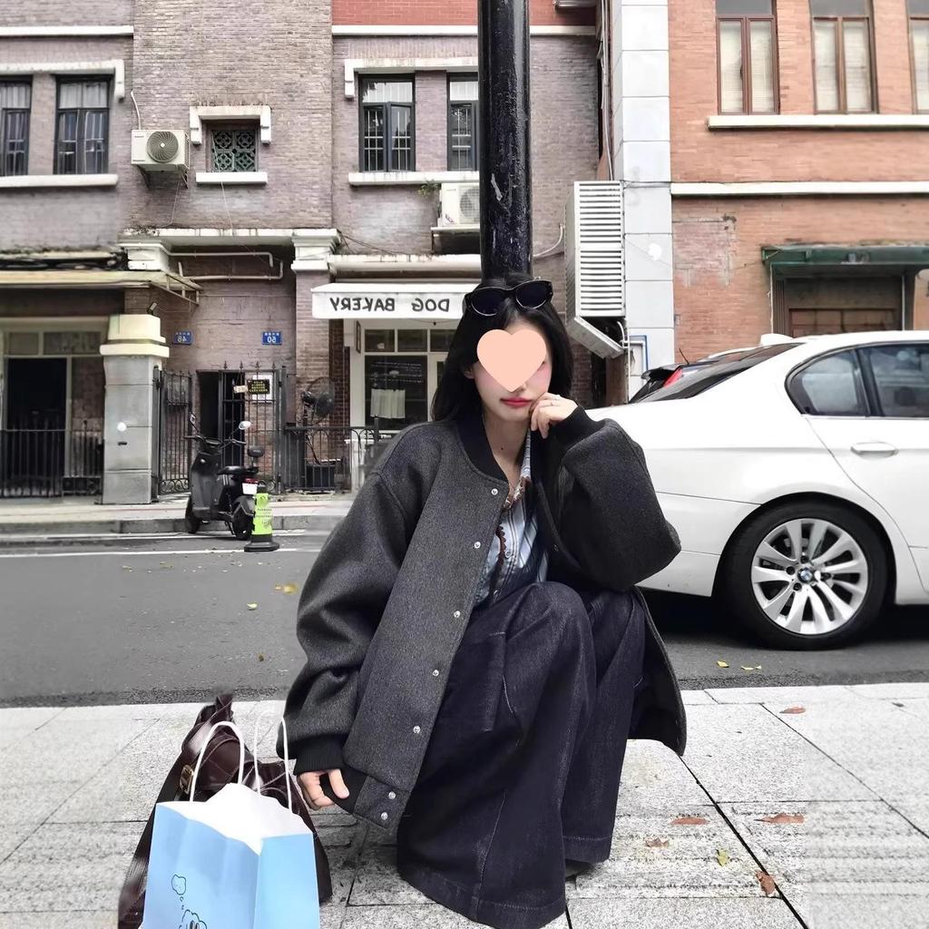 Women's American Retro Baseball Jacket - Autumn/Winter 2025, Korean Style, Loose, Casual, Versatile