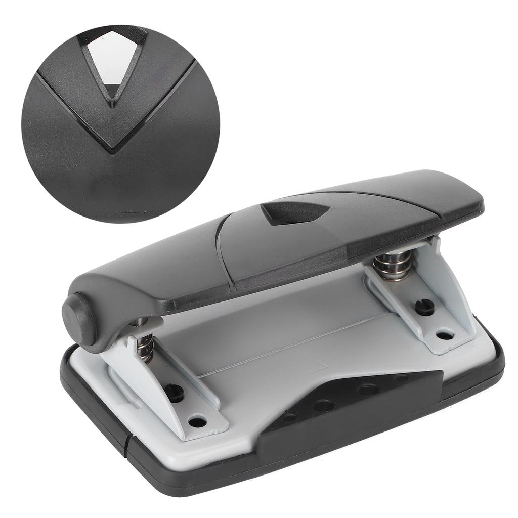 Hole Punch Small Plastic Adjustable Positioning Punching Machine for Stationery BindingBlack