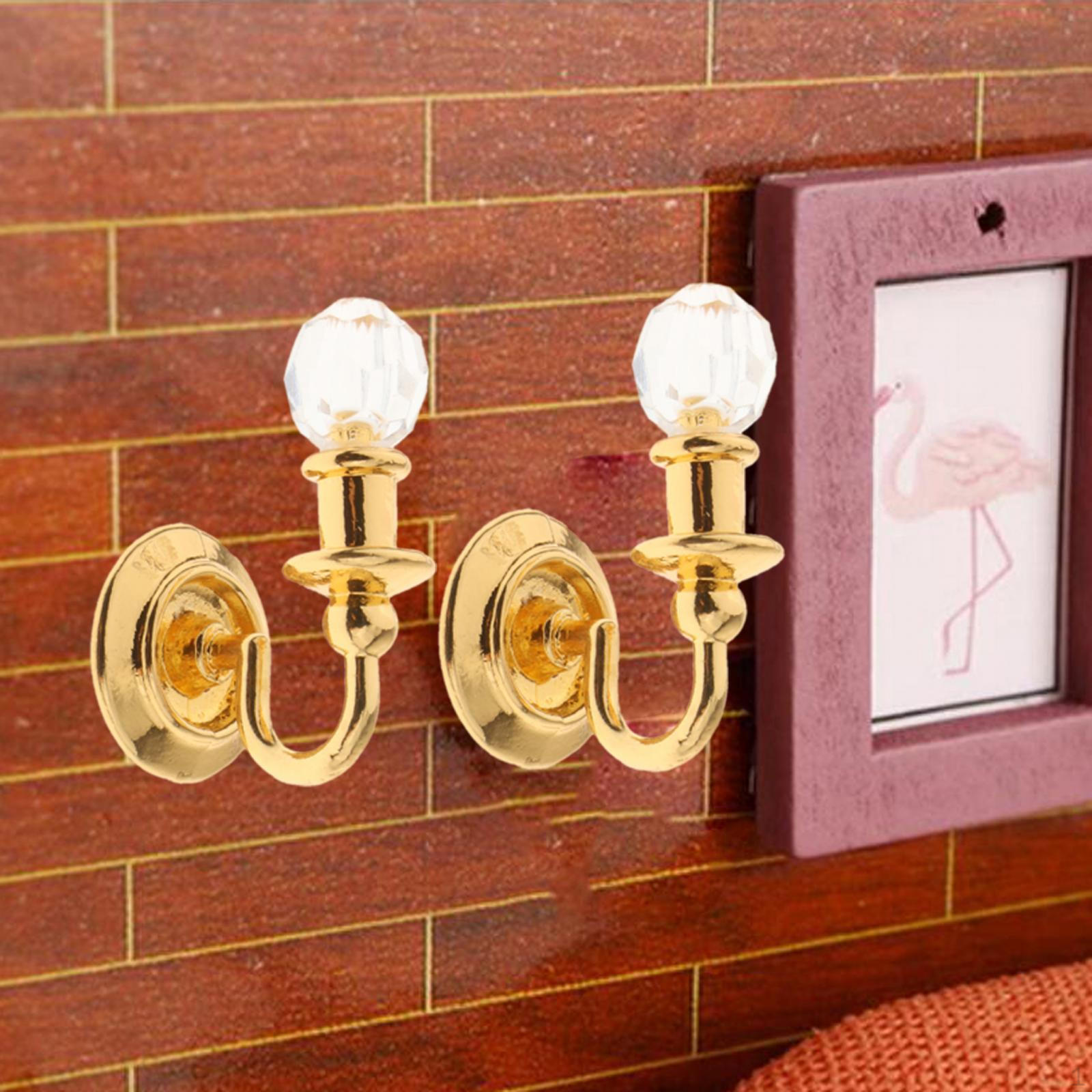 

2 шт. светодиодные настенные бра для кукольного домика, винтажные модели ламп, мебель, микропейзаж, фея 1/12