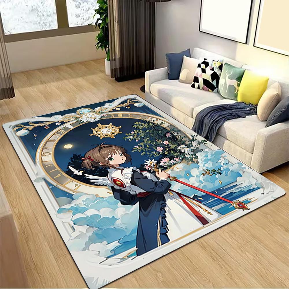Elegant Blue Floral Dress Decoration,Carpet,Living Room,Bedroom, Non-slip,Square rug