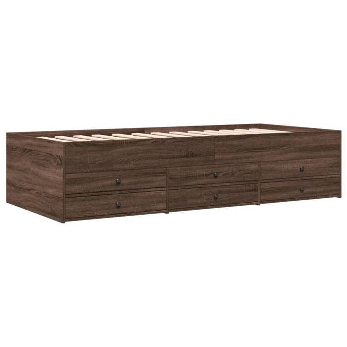 VidaXL Day Bed with Drawers, Sofa Bed with Storage, Guest Bed, Living Room Bedroom Furniture, Modern, Oak 3280894