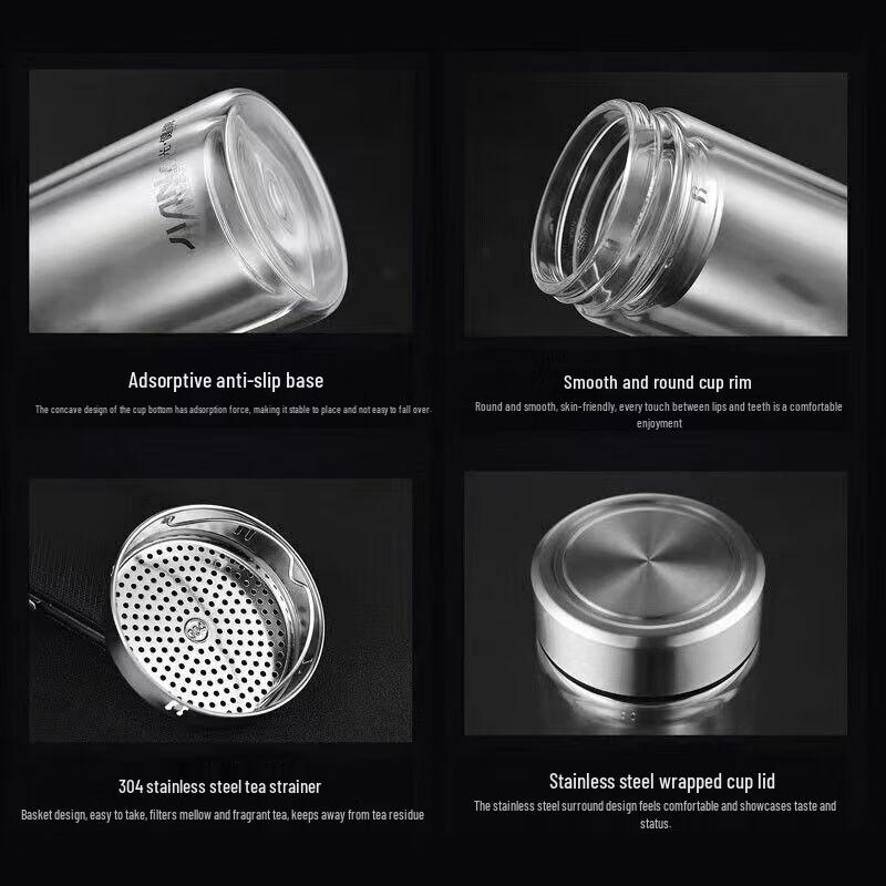 Fuguan Double Wall Glass Tea Bottle