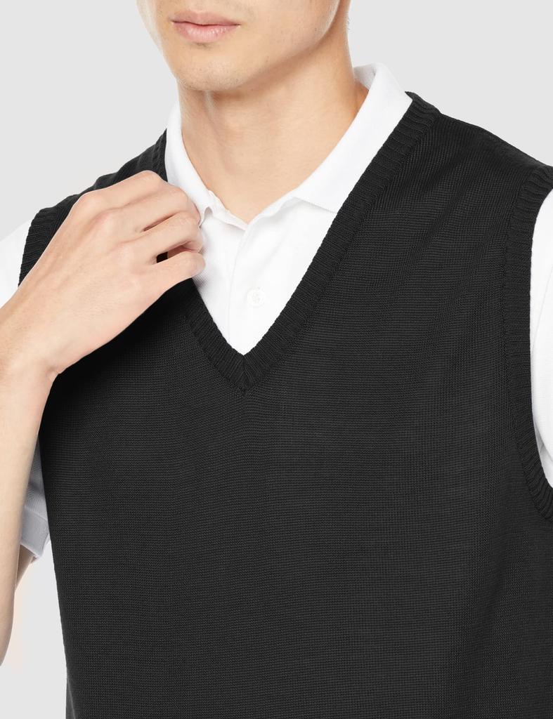 Mizuno Knit Vest Size 2XL Men's V-Neck (E2JC2A01), Black,