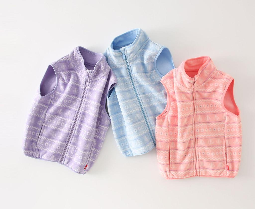 Dívčí fleecová vesta s potiskem: Útulné, celoroční svrchní oblečení a možnost školní uniformy