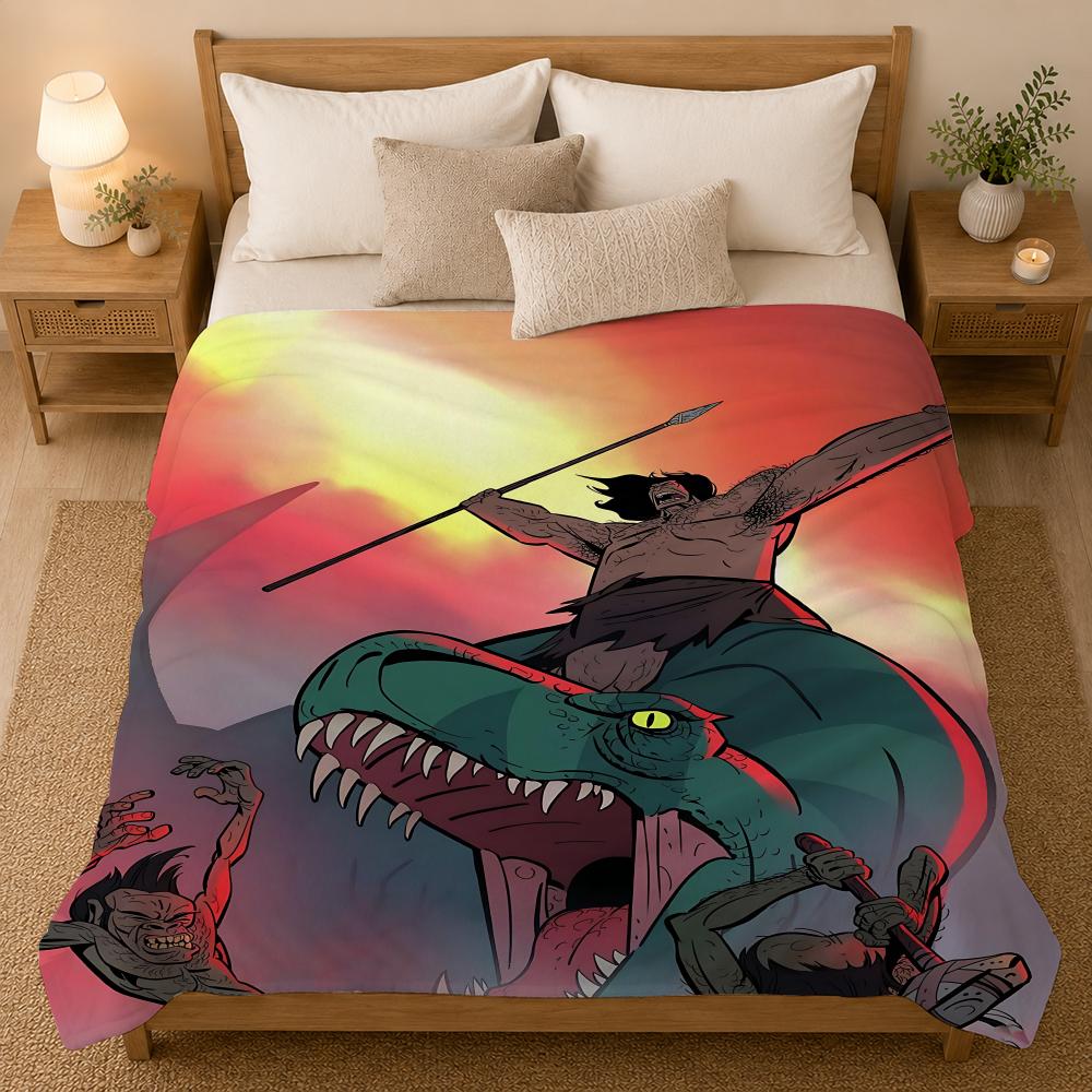 Primal Animation Series Throw 240G Flannel Blanket, Suitable For Sofas, Beds, Offices, Exquisite Gift Blankets