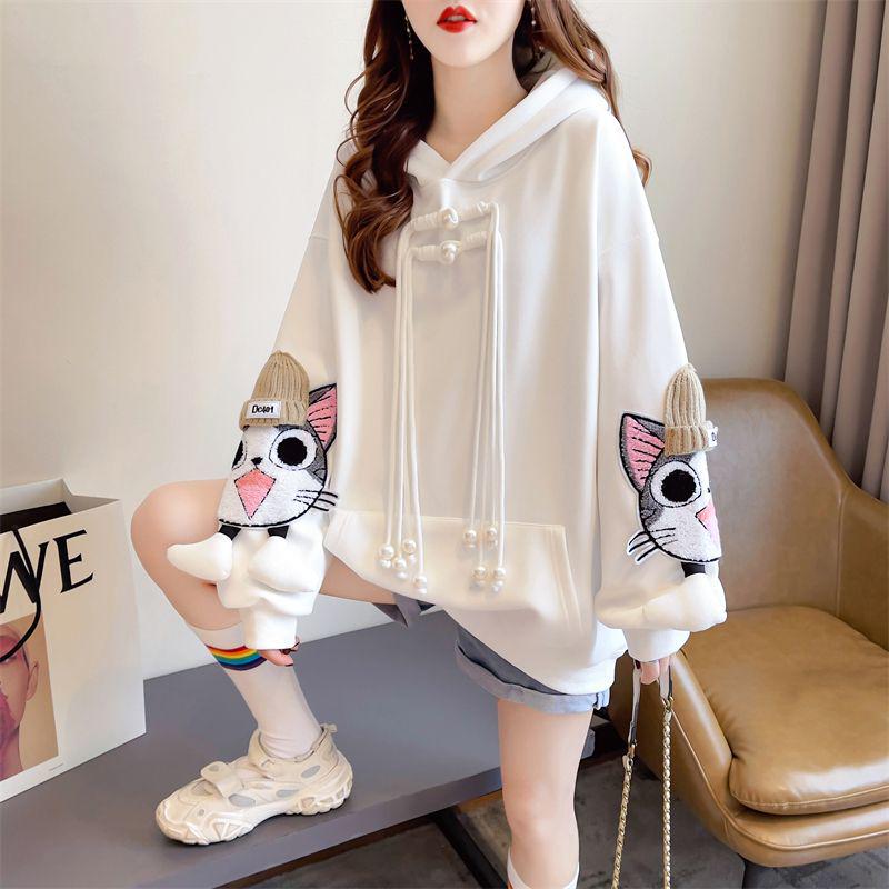 Women's Lightweight Korean-Style Loose Sweatshirt - Plus Size, Cute, Petite, Versatile for Early Spring and Autumn