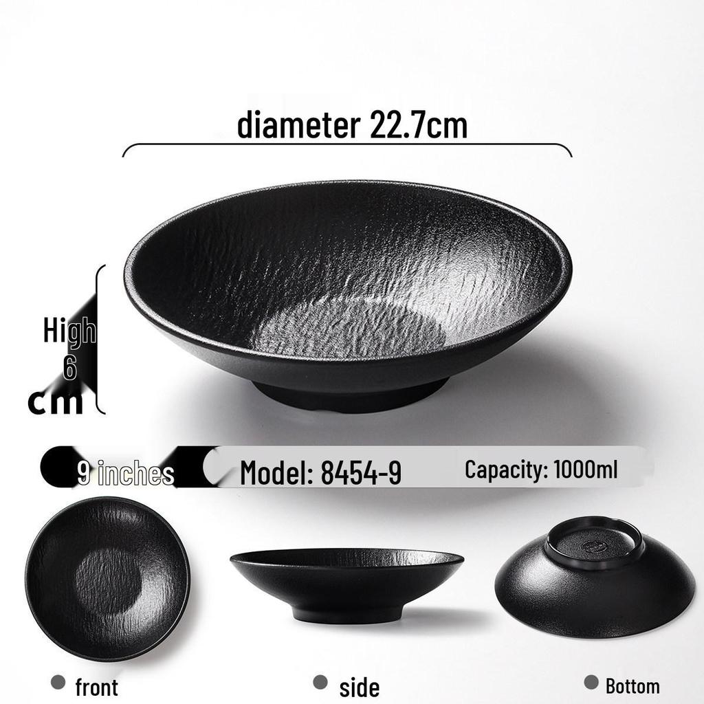 Xiangyuan Mei Large Melamine Bowl - Frosted Stone Texture for Noodles, Liangpi, Zha Jiang Mian, Salad