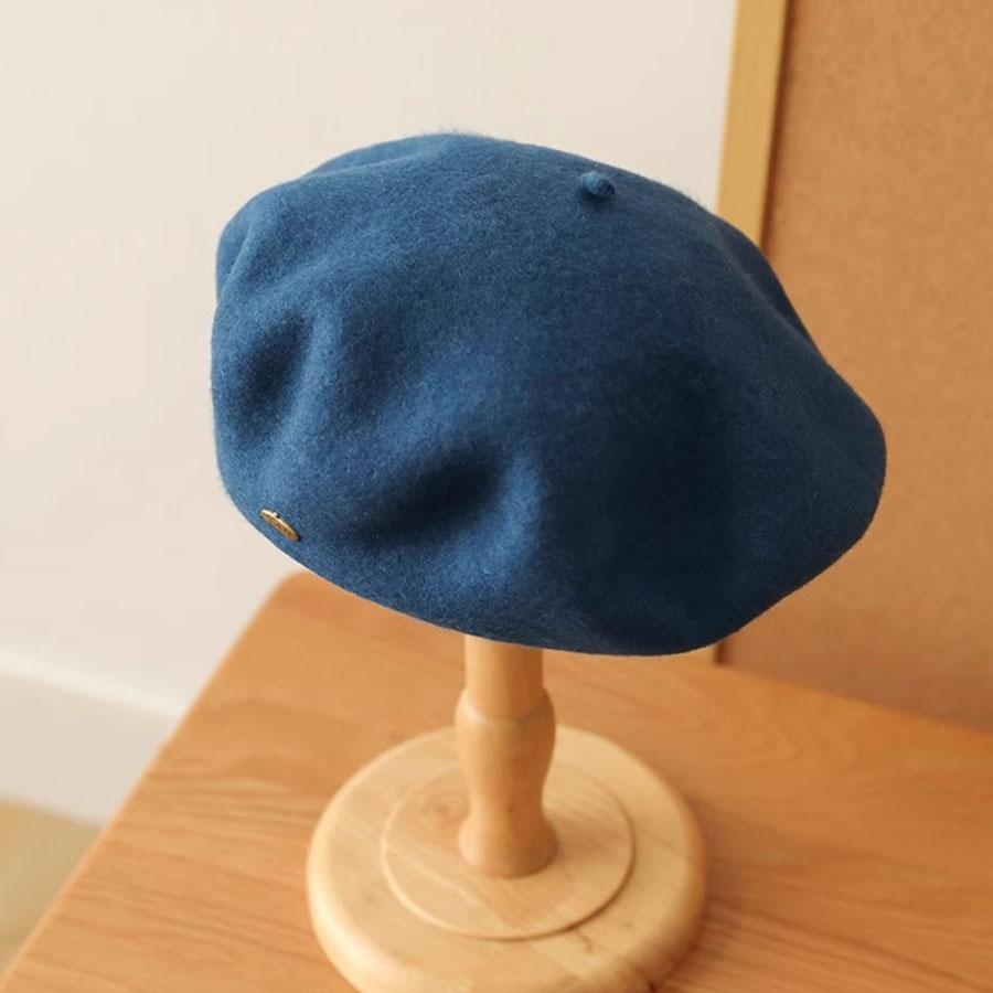 Beret Women's Fashion Retro Casual Wool Beret Artist Hat Wool Versatile Knitted Round Top Bud Hat Warm Hat