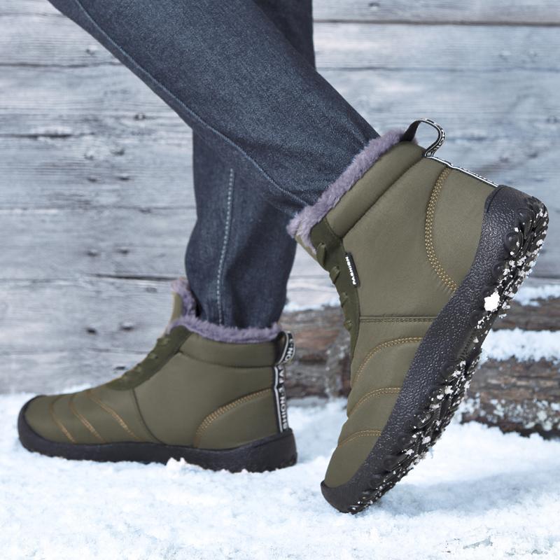 New Plus-size Men's Casual Fashion Outdoor Sports Comfortable Non-slip Wear Resistant Warm and Flannel High Top Boots