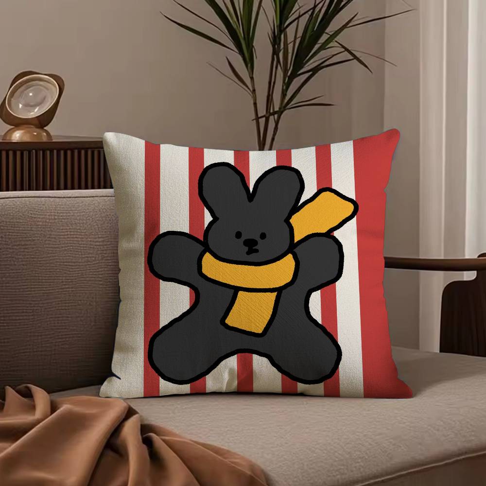 Custom Happy Dog Pillow Case Anti-dustmite Pillowcase Invisible zipper silky short plush Sofa cushion cover