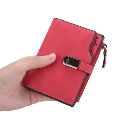 Women's Fashion Short Bifold Wallet Pu Leather Zipper Card Holder Ladies Multi-card Coin Purse