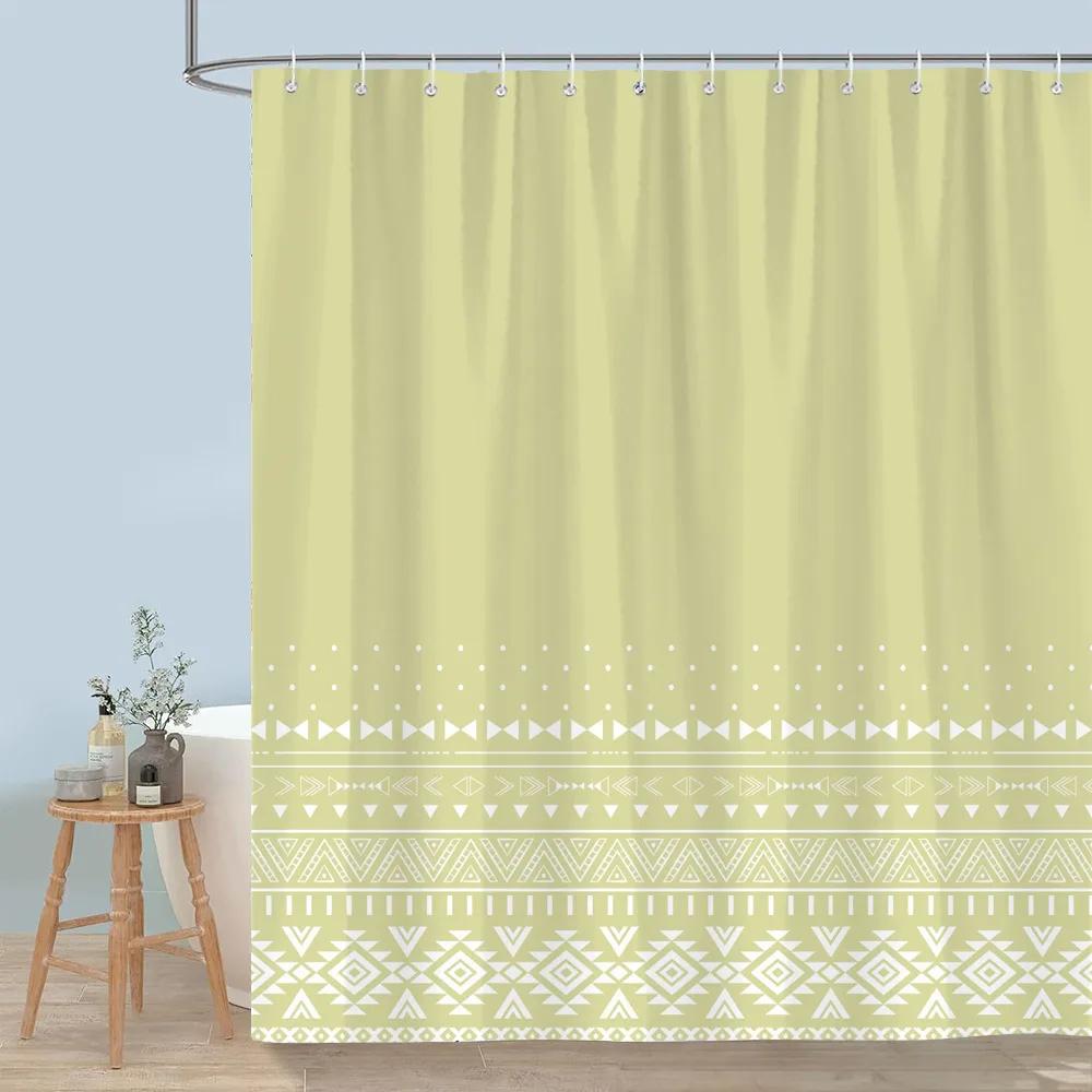 Simple Modern Rainbow Shower Curtain Abstract Geometric Lines Colourful Polyester Fabric Bath Curtains With Hooks Bathroom Decor