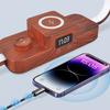 LED Bedside Lamp with Wireless Charger with 3 Charging Station Night Light Nightstand Lamp for Nightstand Bedroom