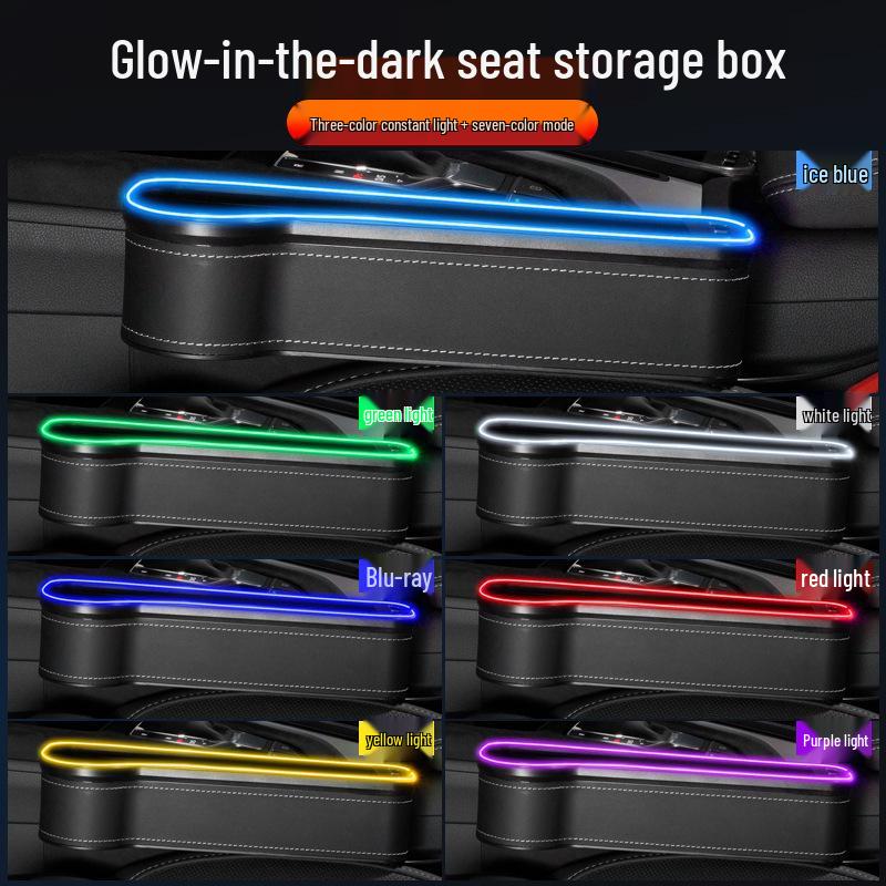 Multifunktionaler Autositz-Lücken-Organizer mit USB-Ladefunktion und Umgebungslicht