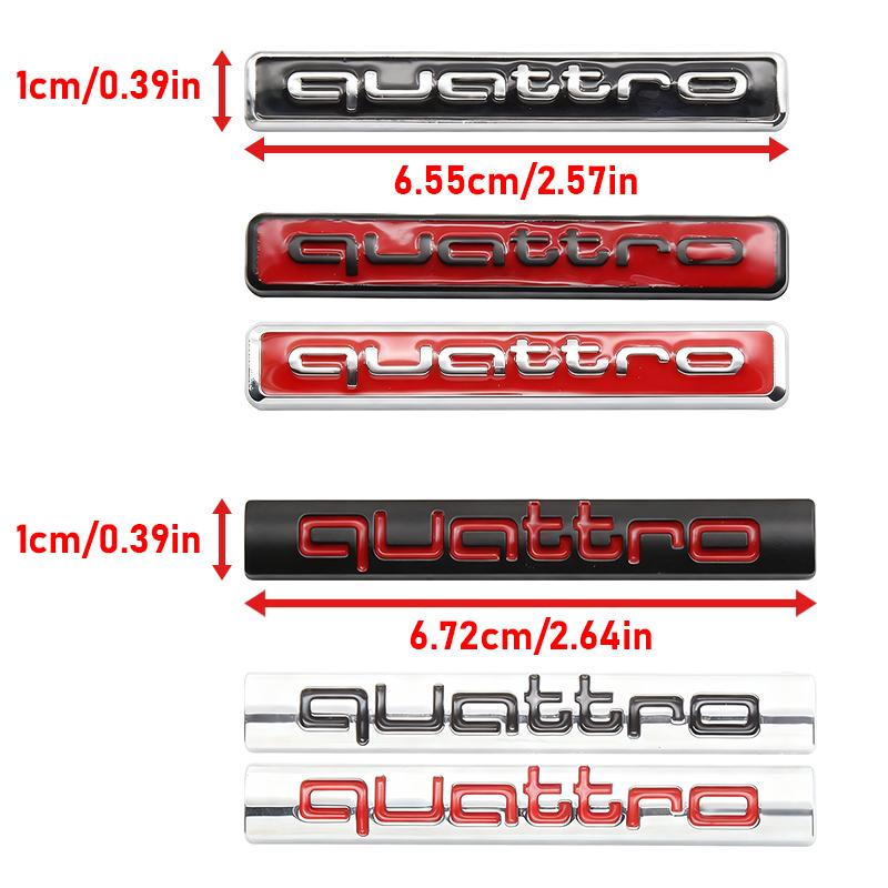 Quattro 3D Logo Car Front Grille Badge Stickers Metal Quattro Emblem For Audi A4 B8 B6 B9 B7 A3 8P 8V 8L A5 Q7 S7 A6 C7 C6 C5 Q5