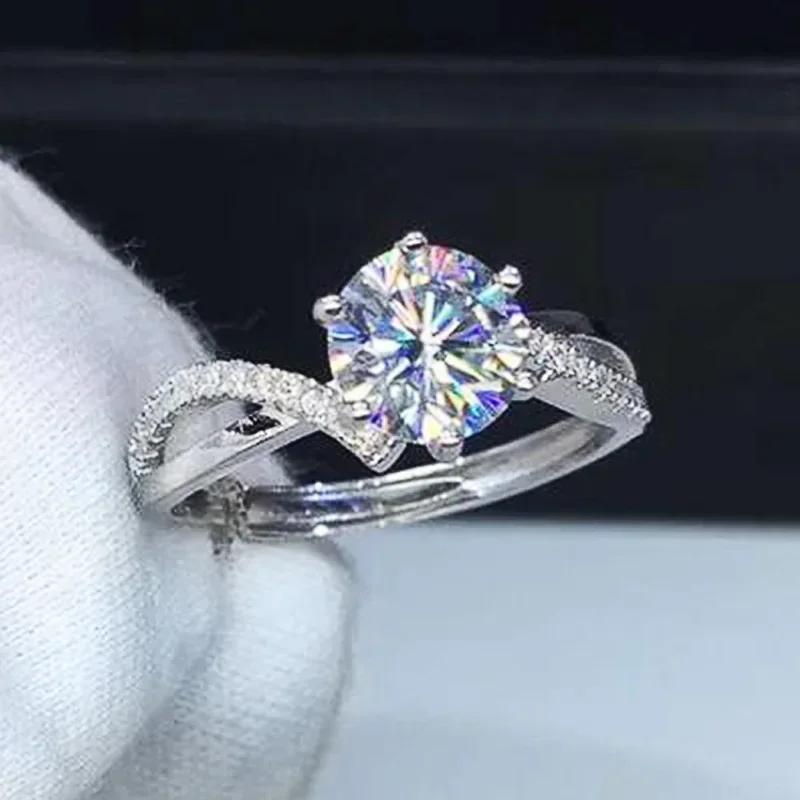 Huitan Six Claw Cubic Zircon Ring For Women - Trendy Fashion Wedding Party Anniversary Engagement Jewelry Band High Quality