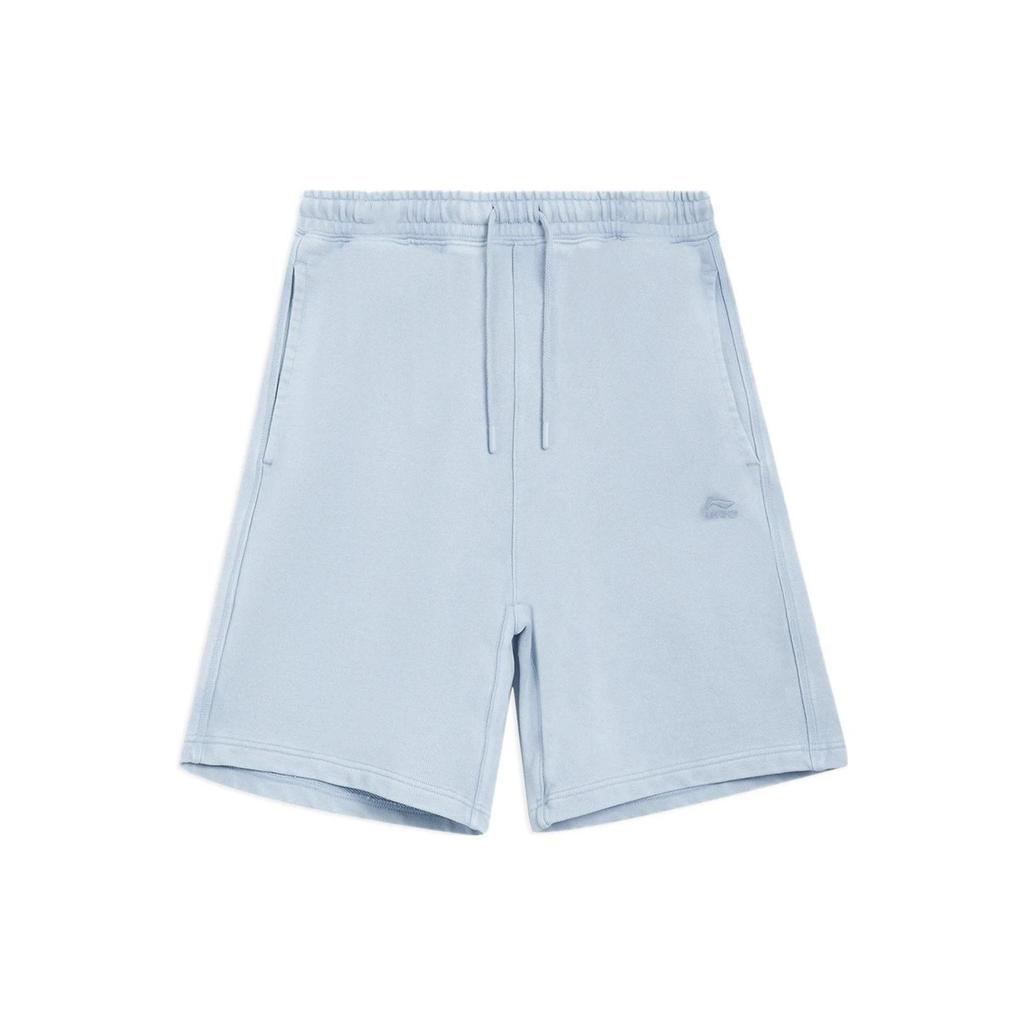 Lining Sports Life Solid Color Logo Embroidery Elastic Waist Casual Shorts Men Bottoms Blue AKSS315-8