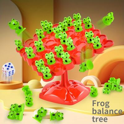 Stolní hra Frog Balance Tree – interaktivní hračky pro matematiku a pozornost, odolné PP materiály, vhodné na večírky a rodinnou zábavu, dárky se žábou
