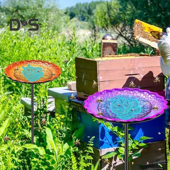 Bienenwasser-Futterspender für den Außenbereich, Gartendekoration, schwimmende Bienen-Schmetterlings-Trinkstation für Bestäuber, Insekten-Futterspender, Bienenbad