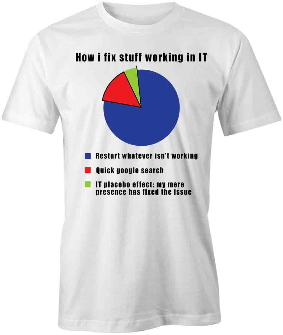 HOW I FIX STUFF WORKING IN IT TShirt Tee Short-Sleeved Cotton FUNNY S1WCA992 L