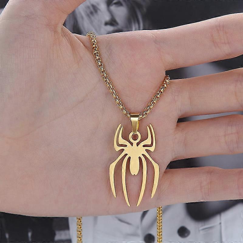 HN004:Hip-Hop Style Classic Spider Necklace For Women And Men Gold