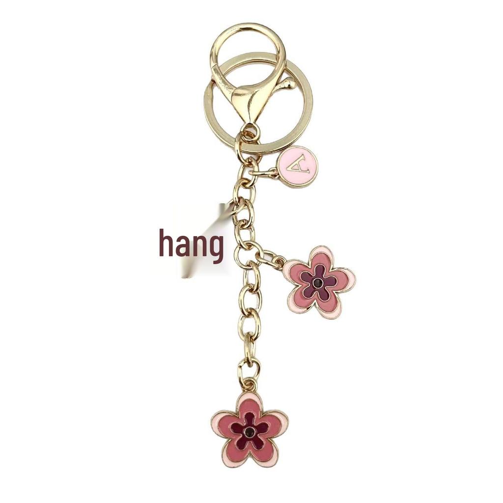 Gradient Flower Letter Keychain for Bags and Car Keys