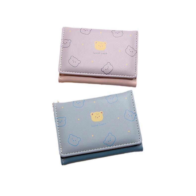 Korean Style Cartoon Coin Purse - Short Ladies' Wallet for Students