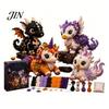 Stoff Nähset Halloween Freunde Patchwork-Set, Tier DIY Machen Sie 4 entzückende Charaktere, Basteln für Anfänger Handgemachtes Geschenk Feiertagsdekoration