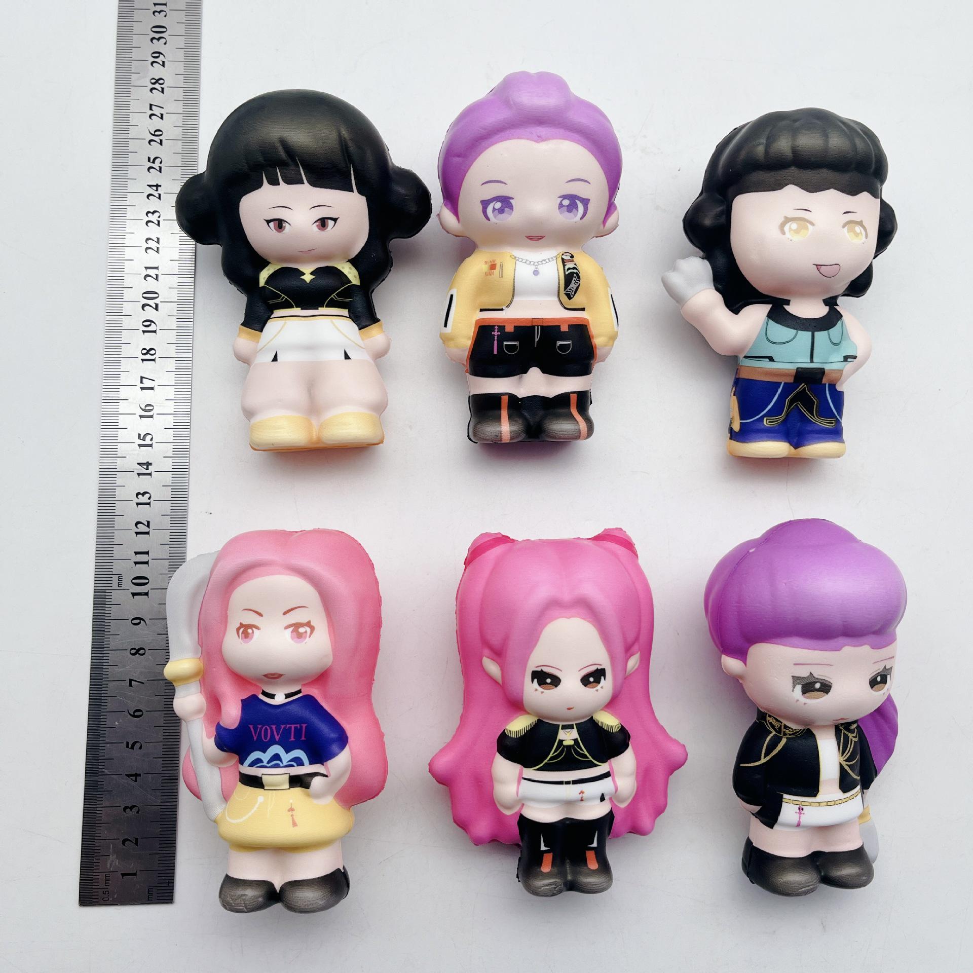 

Demon Hunter Girls Squishy Doll: Slow Rebound Decompression Plush Toy for Kids - Cute and Fun! Order multiple of 6 (individually packed in net)