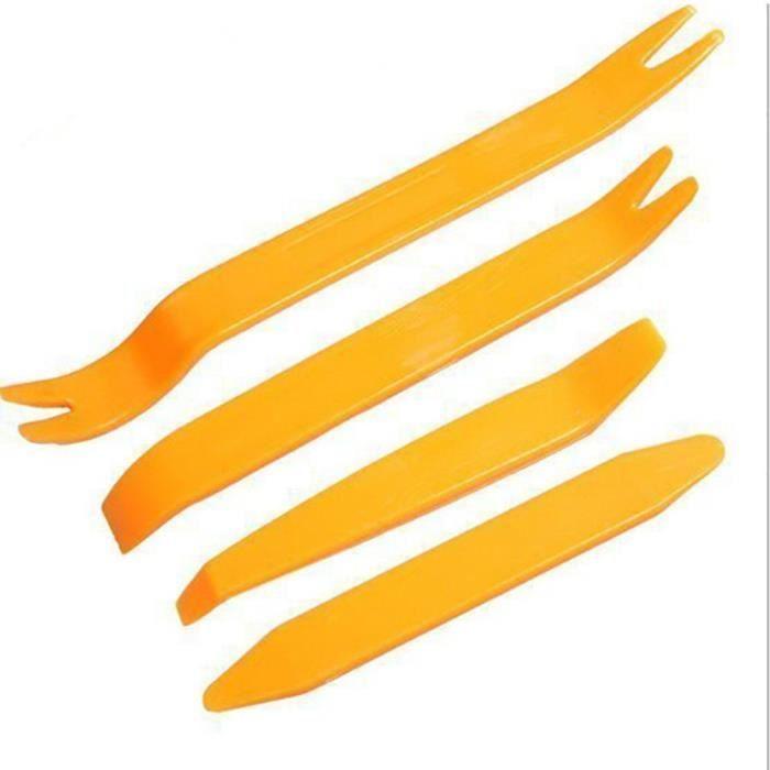 Kit intérieur de démontage de voiture Outil de retrait de garniture de panneau de garniture de retrait audio, orange