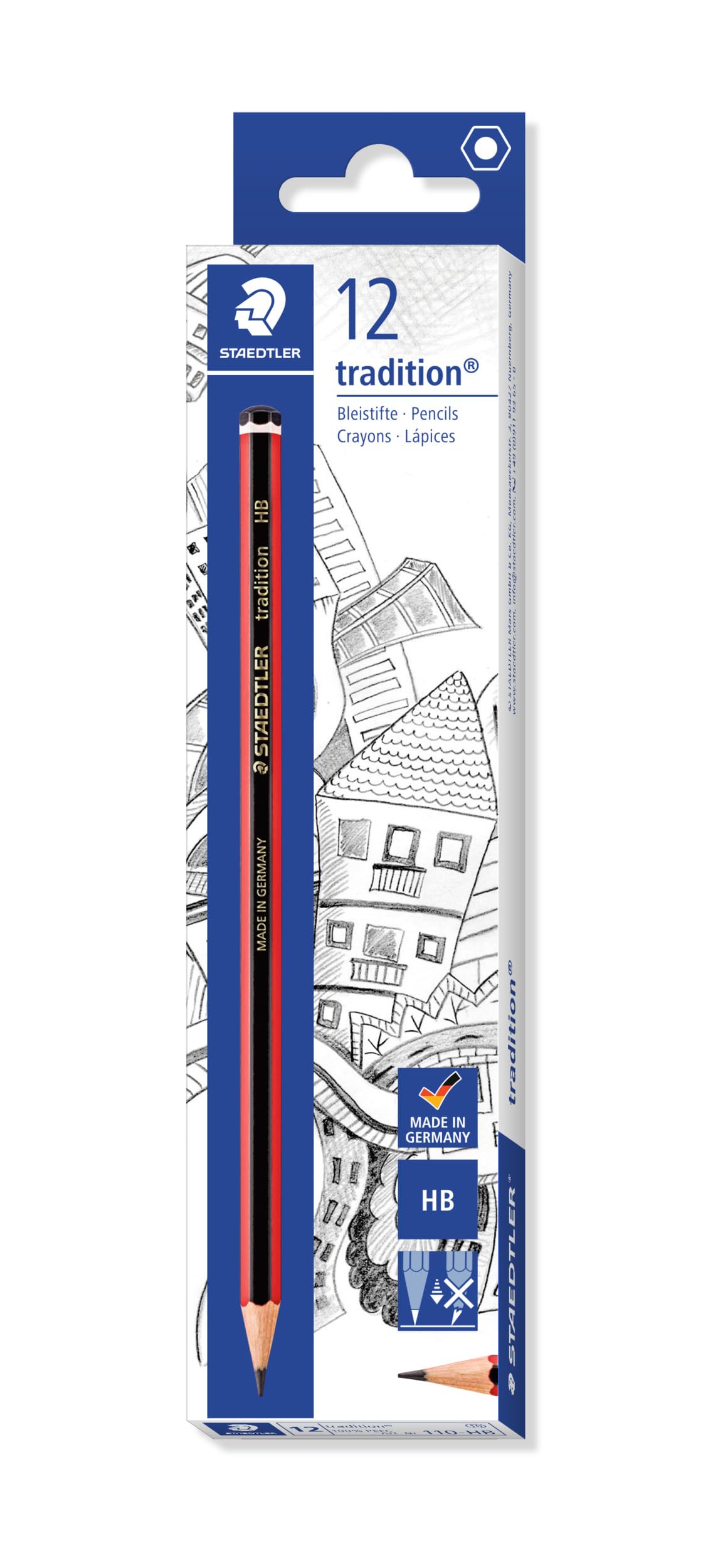 

STAEDTLER Pencil HB Tradition Writing Drawing 12 Pieces 110-HB12