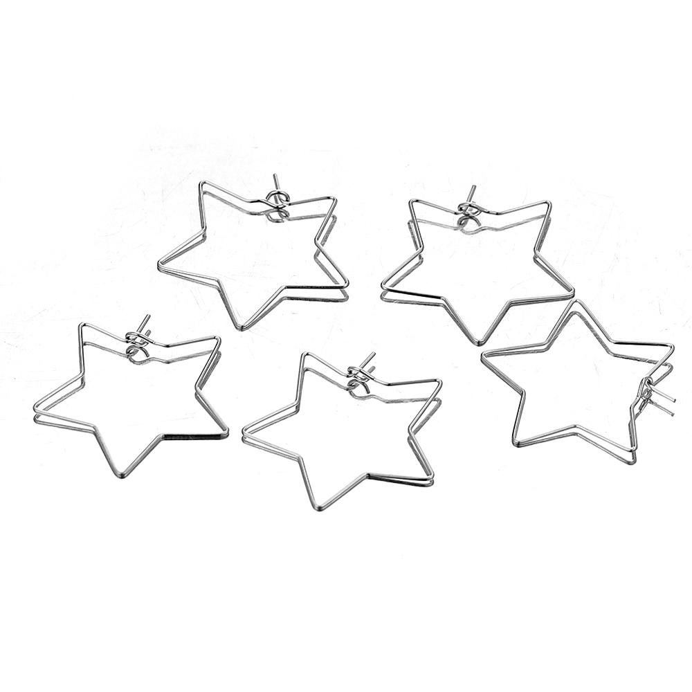 

20pcs Stainless Steel Heart Hoops Earrings Circle Wire Star Loop Earrings DIY Jewelry Making Dangle Earring Accessories 30mm