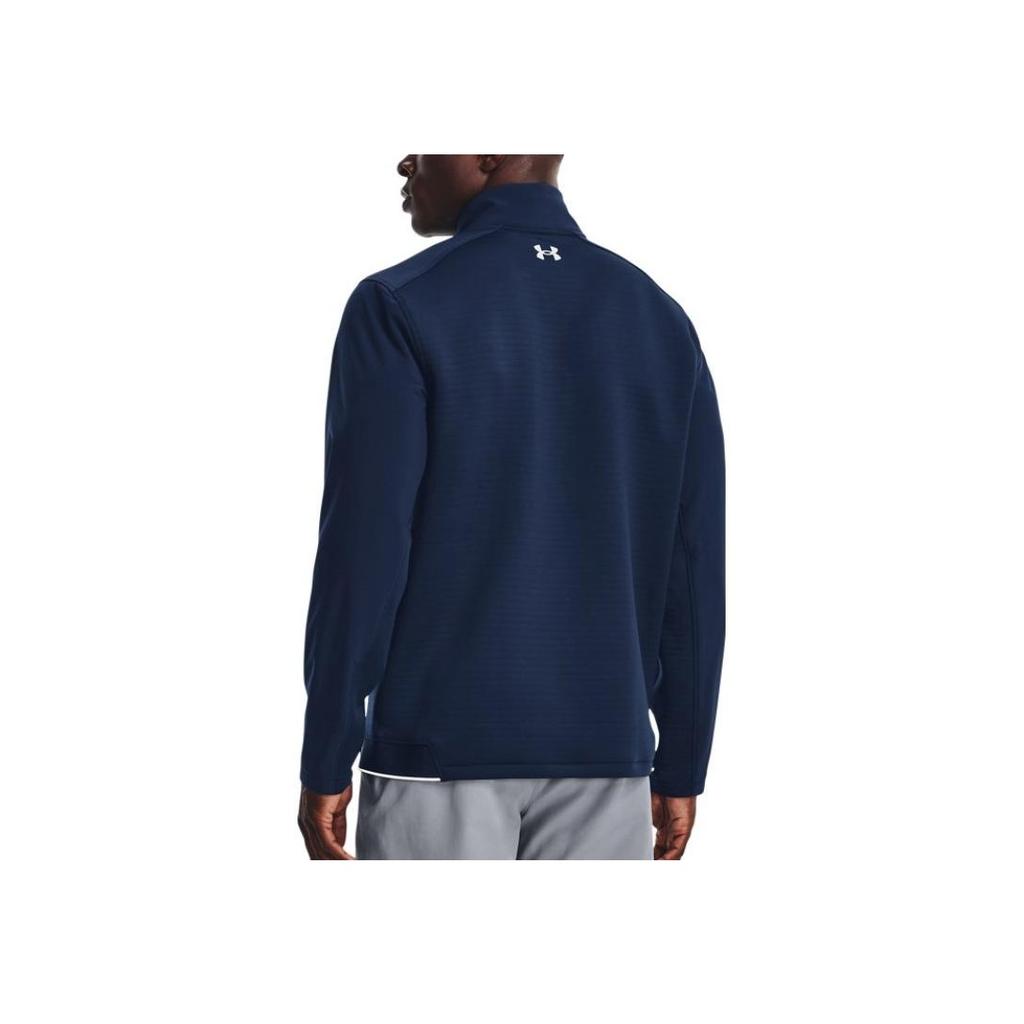 Under Armour Glow-In-The-Dark Letter Logo Print Half-Zip Pullover Sweatshirt Men Tops Dark-Blue 1373409-408