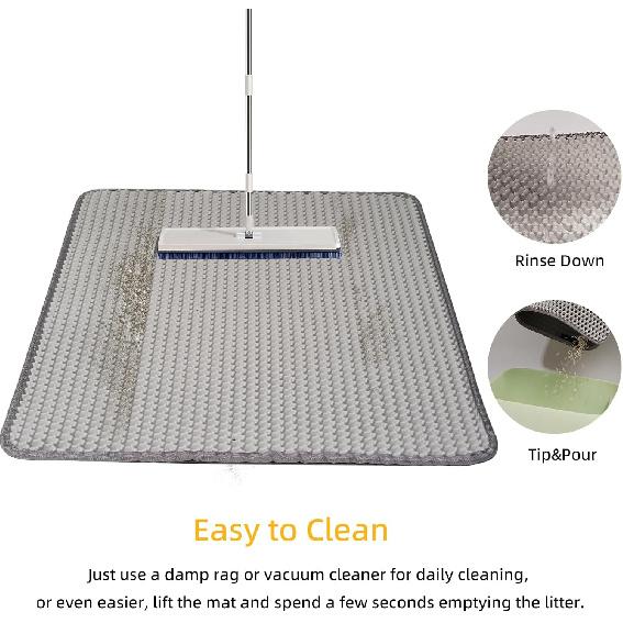 Cat Litter Mat, Honeycomb Cat Litter Mat, Double Layer Waterproof Cat Litter Mat Litter Trapping Mat, Prevents Cat Litter Scattering, Easy to