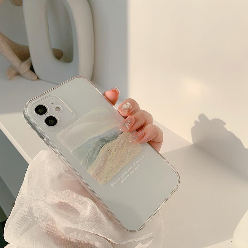 Minimally designed landscape phone case suitable for iPhone 13, iPhone 15, iPhone 16 Pro Max