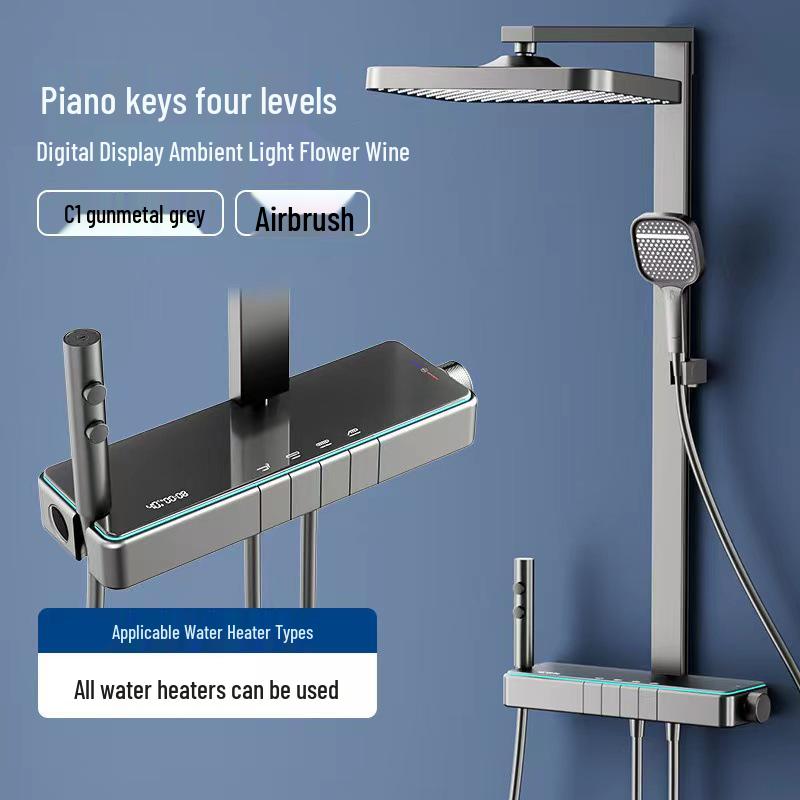 

Smart Digital Display Constant Temperature Shower Head Set with Booster and Large Screen Display for Home