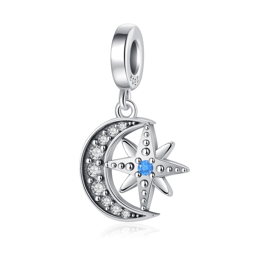 925 Silver Blue Starry Sky Rainbow Charm Pendant DIY Bracelet Jewelry Gift for Women Men Fashion Accessories