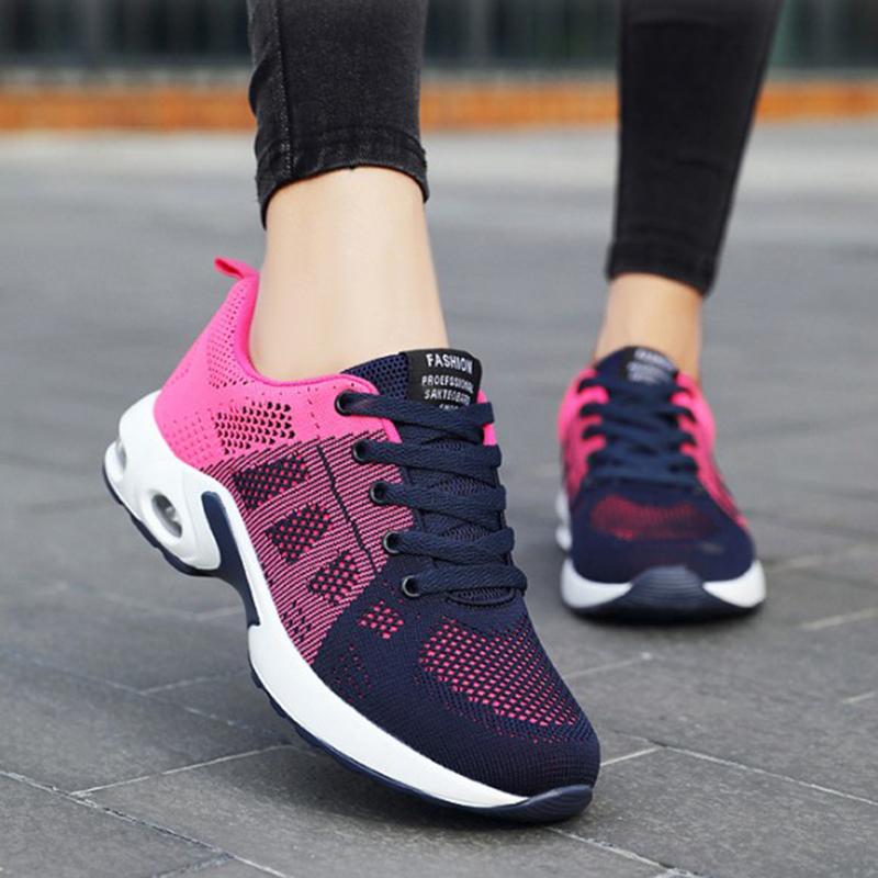 Mesh Women Running Shoes Breathable Casual Shoes Outdoor Light Weight Pink Tenis Sports Shoes Casual Walking Sneakers For Wamen
