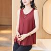 New Spring Belly-covering Chiffon Sleeveless Vest Top for Women