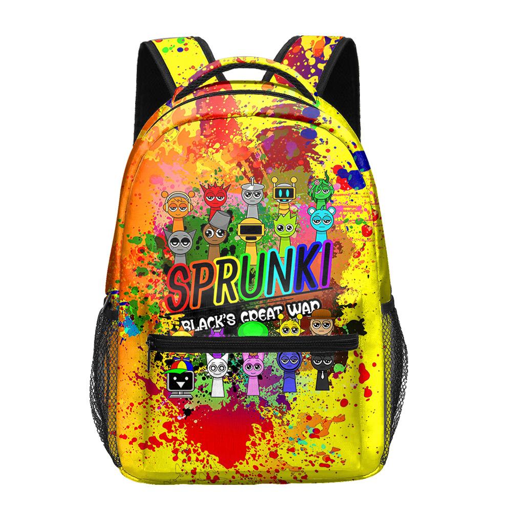 

Trendy Popular Harajuku Funny Sprunki Student Bookbag Notebook Backpacks 3D Print Oxford Waterproof Boys/Girls Travel Backpacks коричневий