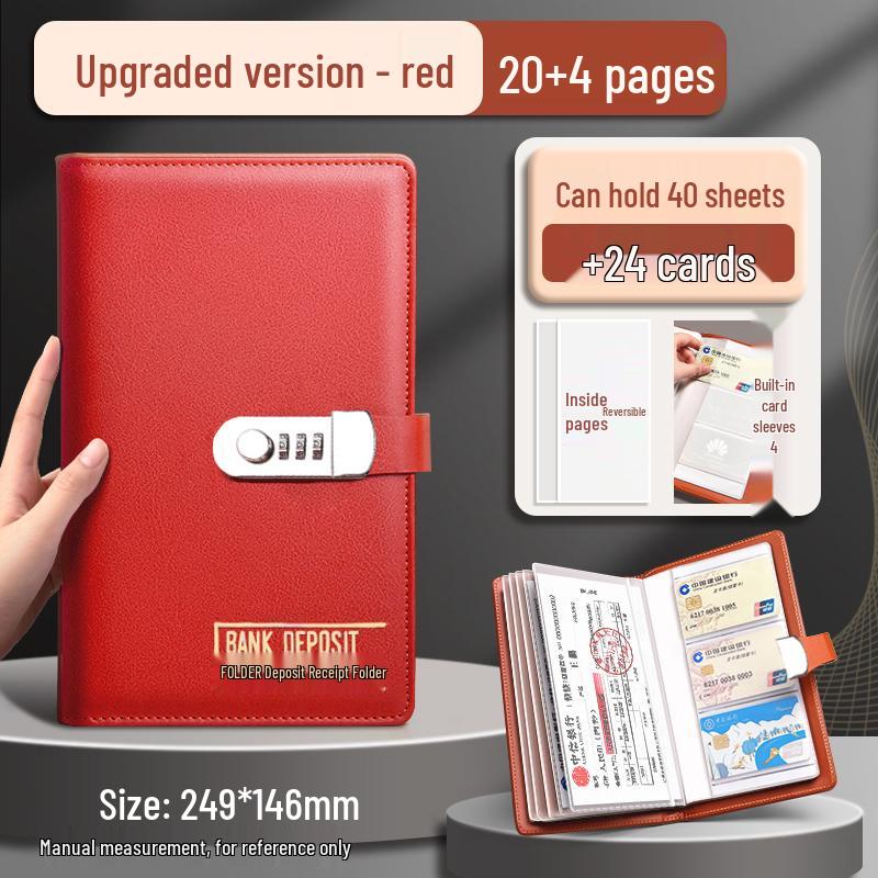 Password-Protected Deposit Book Holder with Combination Lock
